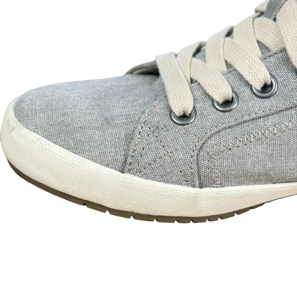 Taos Star Gray Lace Up Sneakers Canvas Shoes Casual Comfort Neutral sz 6.5